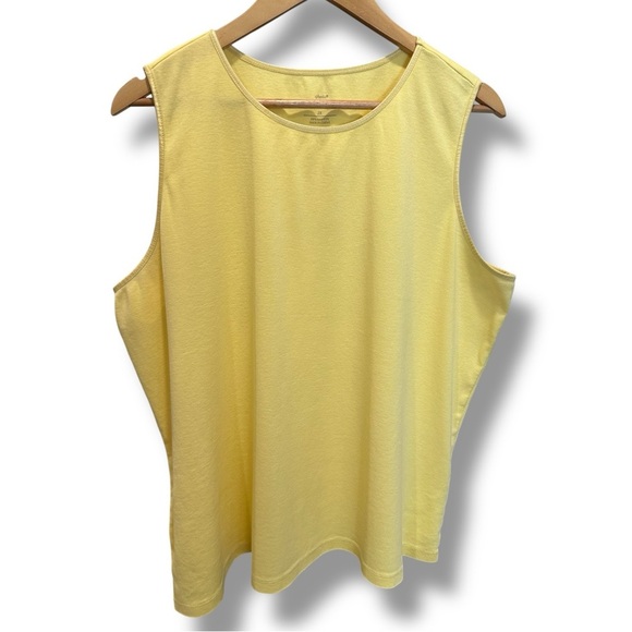 CJ Banks Yellow Muscle Tank 100% Cotton 2X - Picture 1 of 6